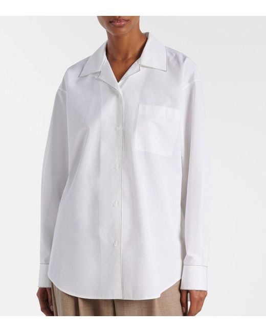 The Row White Ashlin Cotton Poplin Shirt