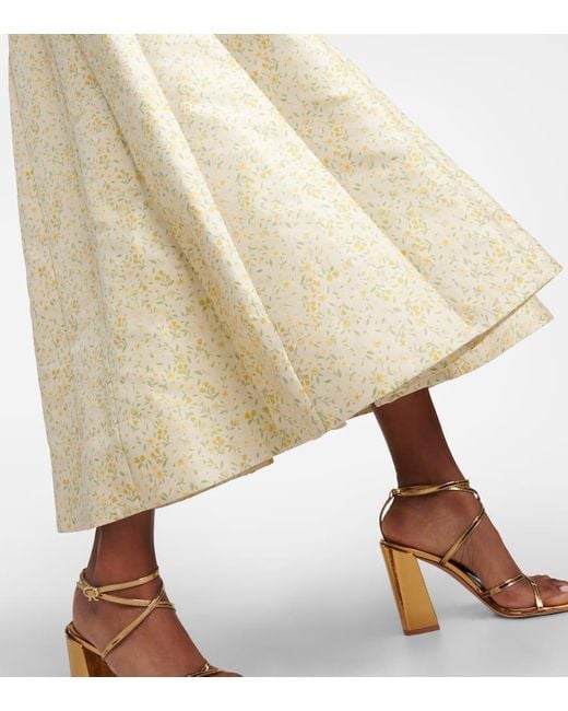 Markarian Natural Marjorie Floral Brocade Midi Skirt