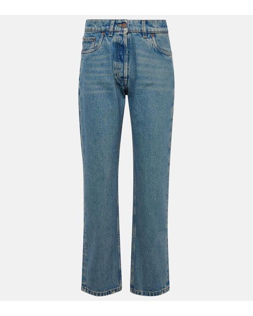 Prada Blue Mid-Rise Straight Jeans