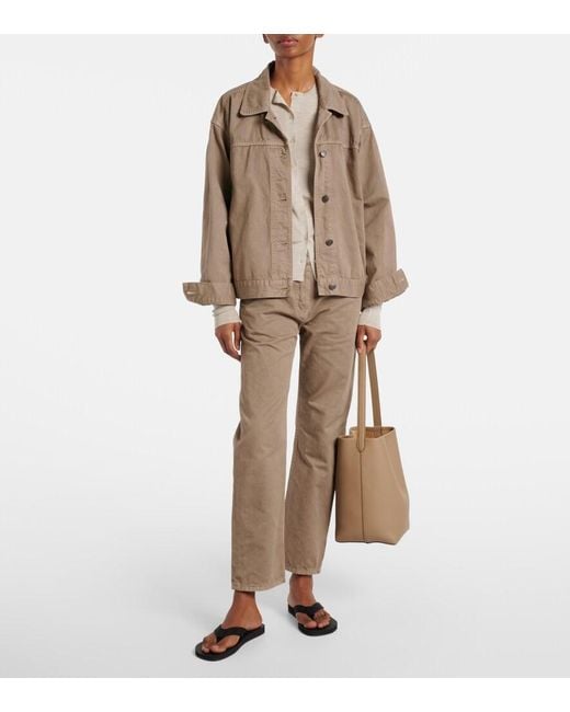 The Row Natural N/S Park Medium Leather Tote Bag