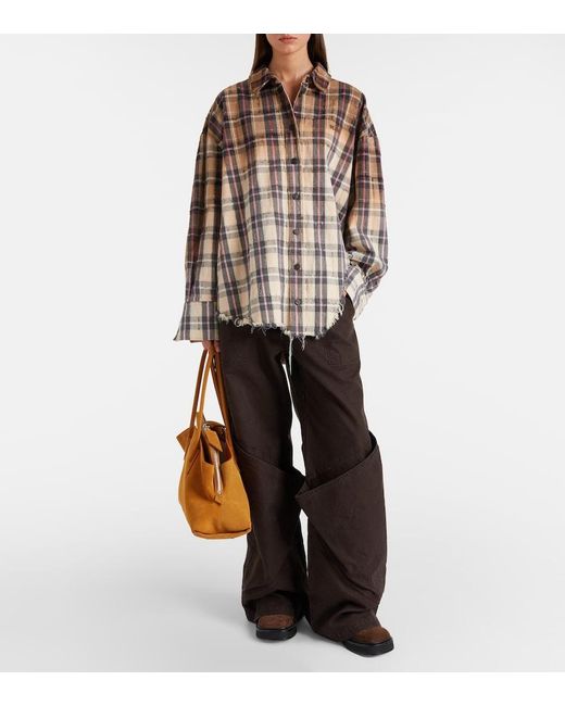 The Attico Brown La Passeggiata Medium Suede Tote Bag
