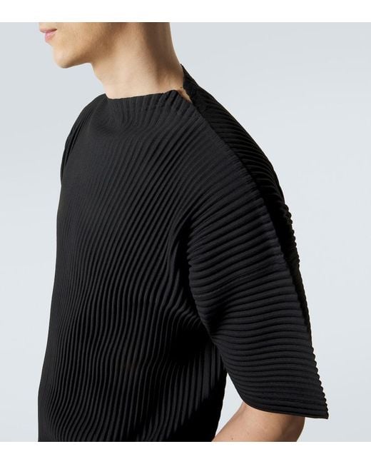 Homme Plissé Issey Miyake Black Monthly Colors: March Pleated T-Shirt for men