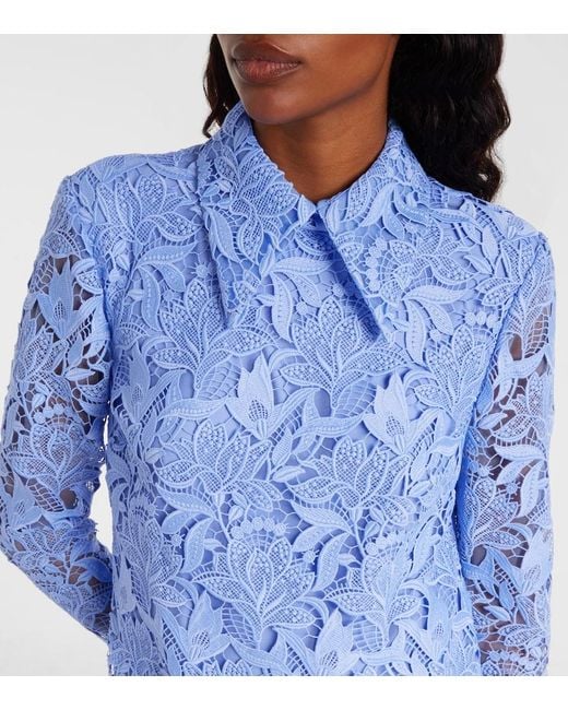 Carolina Herrera Blue Lace Minidress