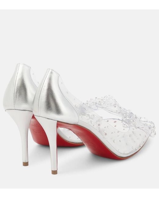 Christian Louboutin White Pumps Jelly Strass 80 Mit Kristallen