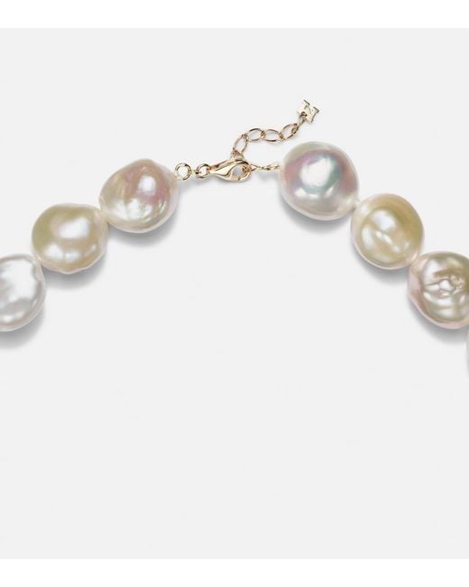 Mateo Metallic 14Kt Necklace With Pearls