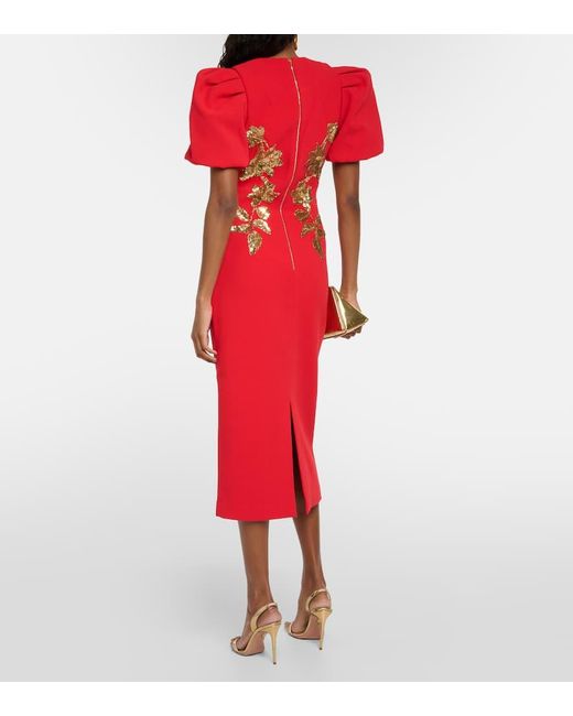 Vestido midi Versailles de crepe Rebecca Vallance de color Red