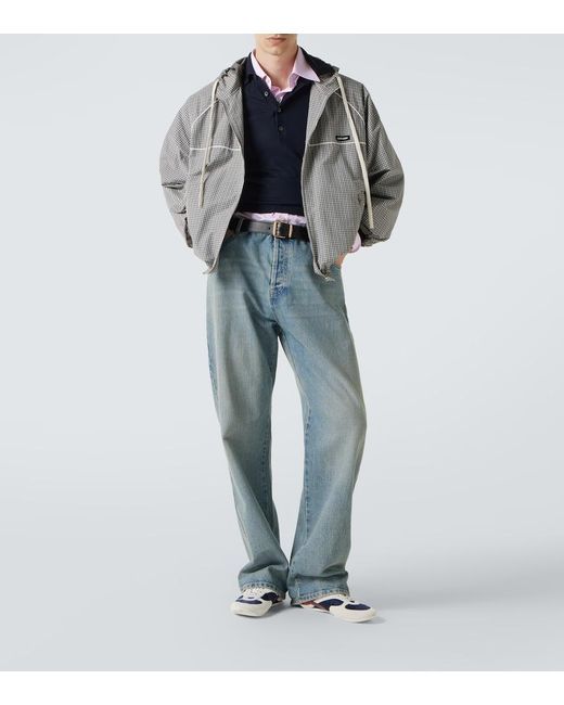 Miu Miu Blue Gymnasium Suede-Trimmed Sneakers for men