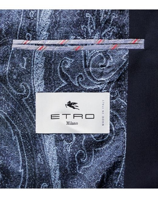 Etro Blue Wool Blazer for men