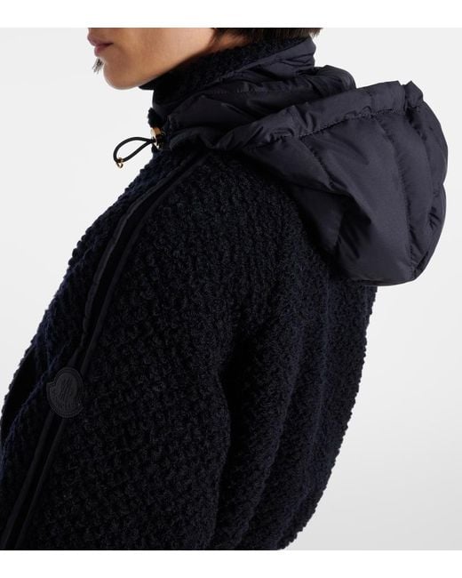 Moncler Blue Daunenjacke Aus Schurwolle