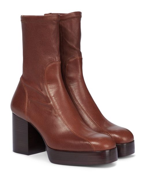 Chloé Brown Chloe Izzie Leather Platform Boots