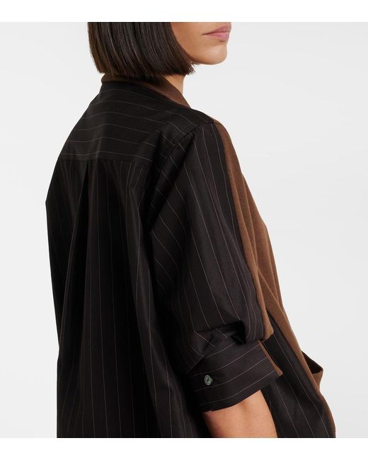 Sacai Brown Striped Cotton Cardigan