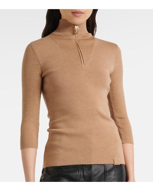 Victoria Beckham Brown Pullover Aus Einem Wollgemisch
