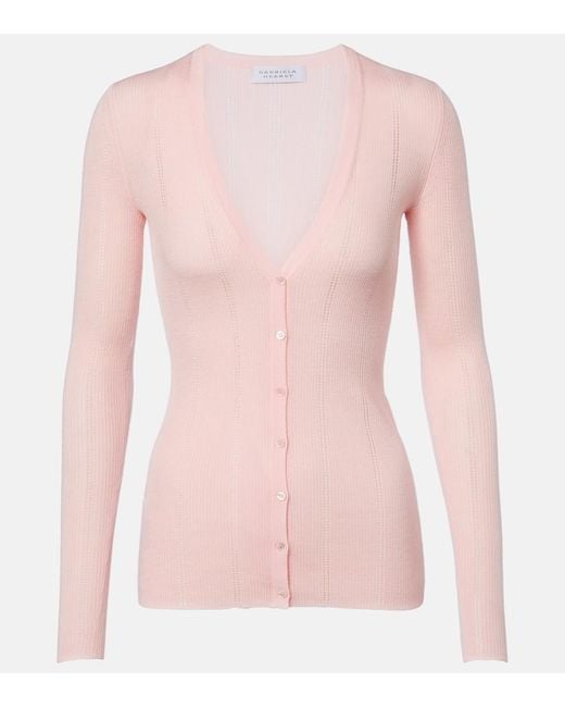 Gabriela Hearst Pink Lillian Wool Cardigan
