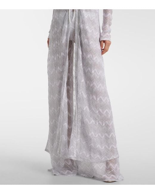 Missoni White Zigzag Lame Cardigan