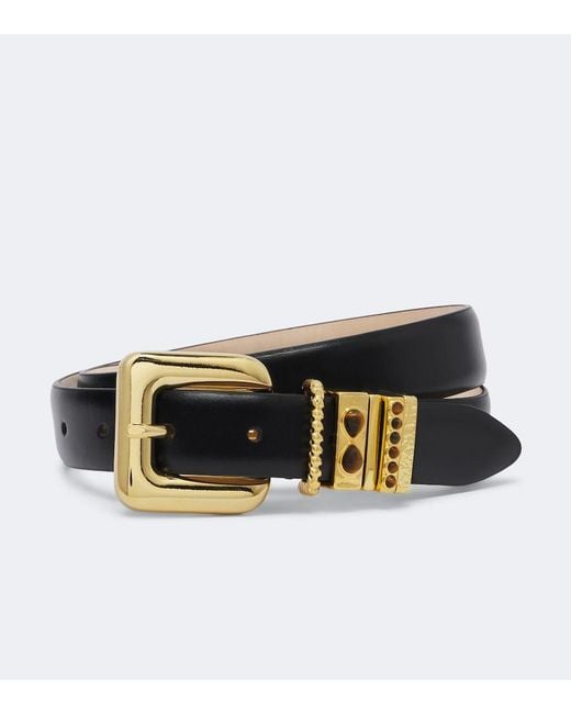 DEHANCHE Black Mara Embellished Leather Belt