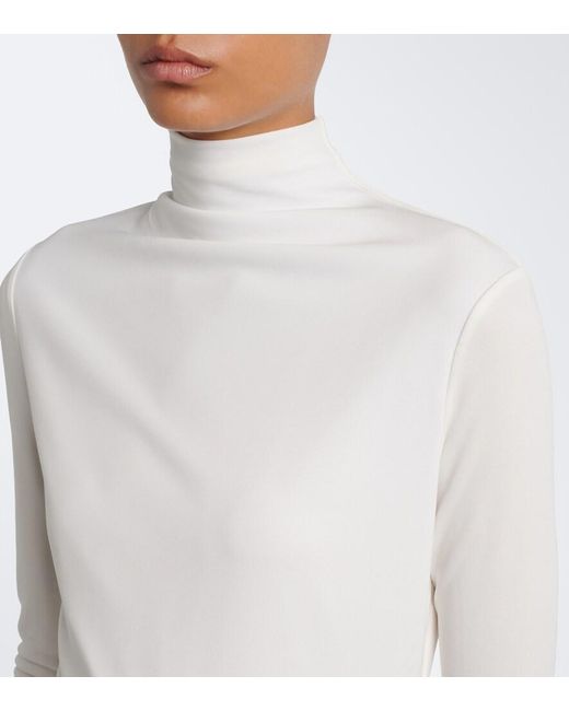 Stella McCartney White Draped-Detail Jersey Midi Dress