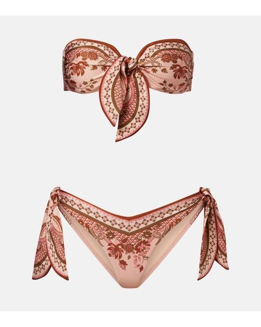 Zimmermann White Aster Printed Bikini