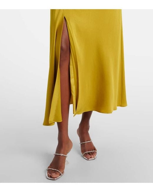 Jonathan Simkhai Yellow Midikleid Odessa Aus Satin