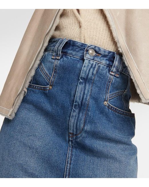 Gonna midi di jeans Dipoma di Isabel Marant in Blue