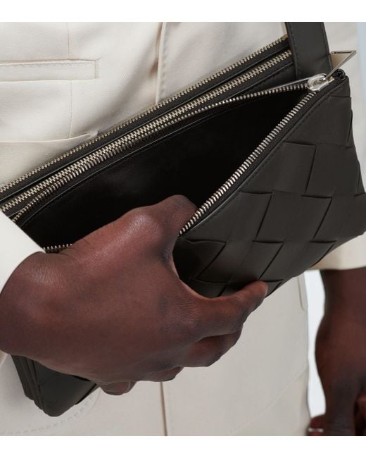 Bottega Veneta Intrecciato Small Crossbody Bag in Black for Men | Lyst