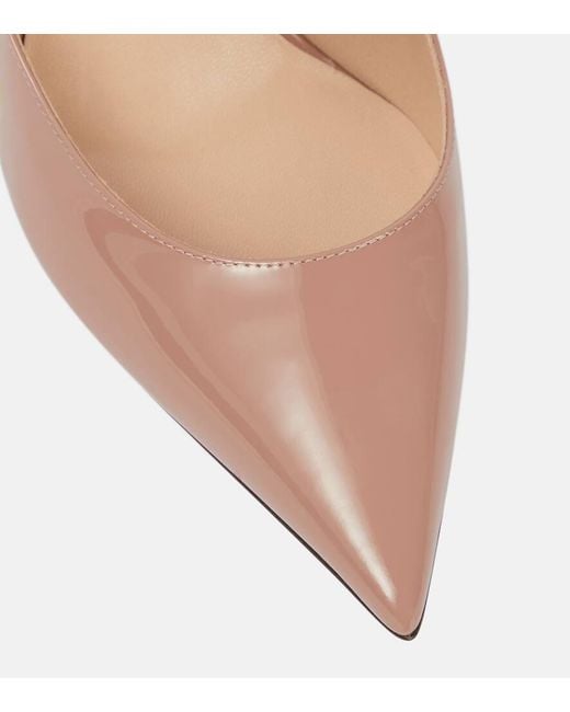 Jimmy Choo Natural Verzierte Mules Bing 100 Aus Lackleder