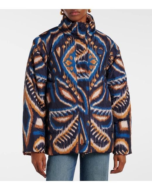 Farm Rio Red Reversible Printed Puffer Jacket