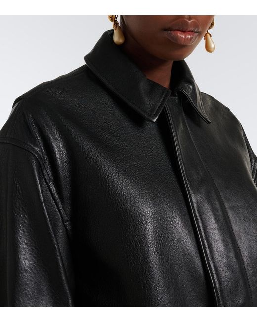 Nour Hammour Black Toyen Leather Blouson Jacket