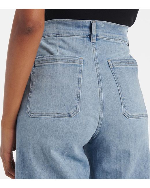 FRAME Blue Le Slim Palazzo Wide-Leg Jeans