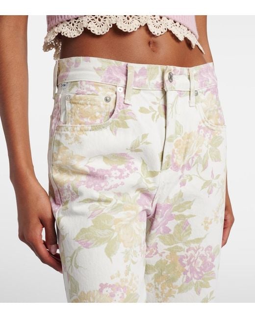 Citizens of Humanity White Kimberly '70S Floral Flared Jeans