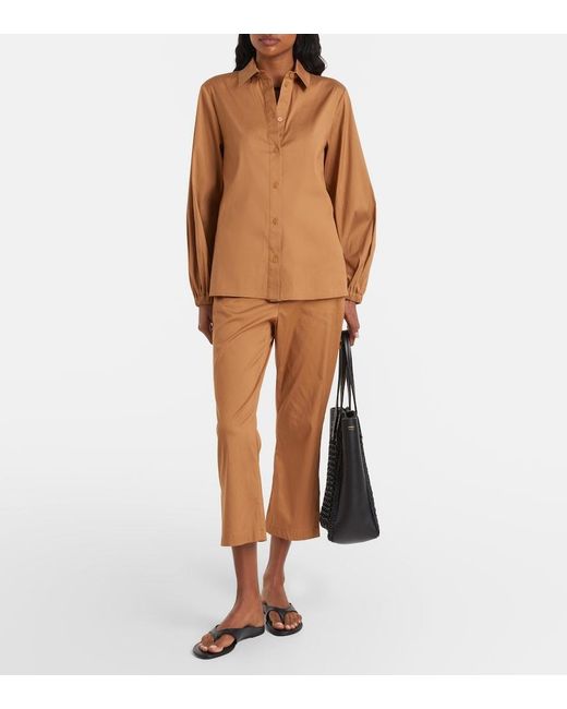 Max Mara Brown Fertile Cotton-Blend Shirt