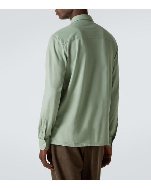 Fedeli Green Cotton Shirt for men