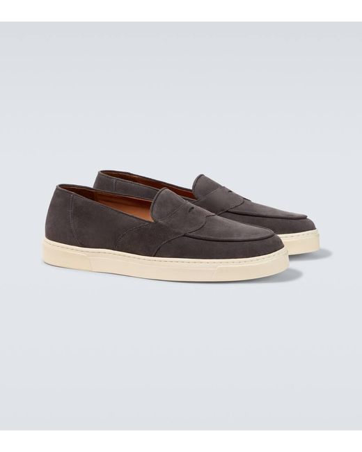 George Cleverley Loafers Joey Ii Aus Veloursleder in White für Herren
