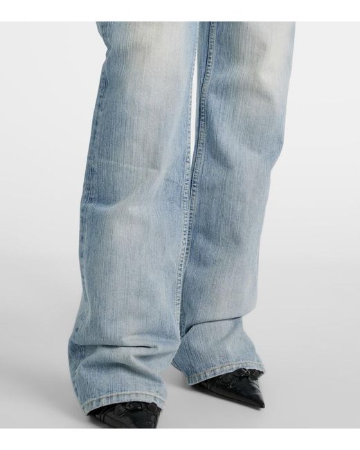 Balenciaga Blue Low-Rise Faded Straight Jeans