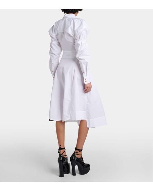 Vivienne Westwood White Kate Cotton Poplin Midi Dress