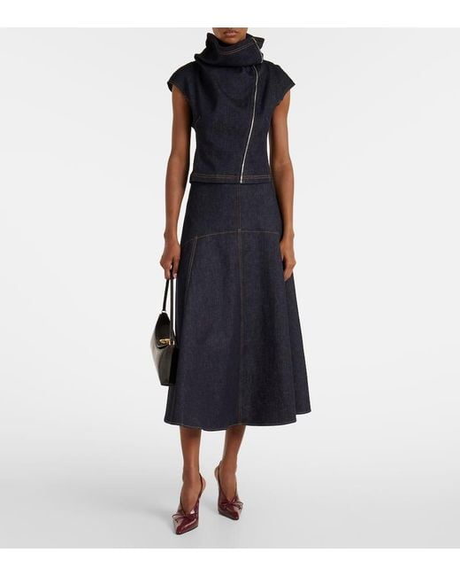 Jacquemus Blue Midirock Triangle De-Nimes Aus Denim