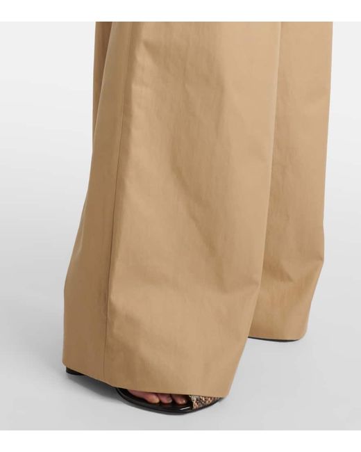 Dries Van Noten Natural Weite Low-Rise-Hose Aus Baumwoll-Twill