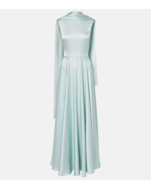 Solace London Blue Robe Emelia Aus Satin