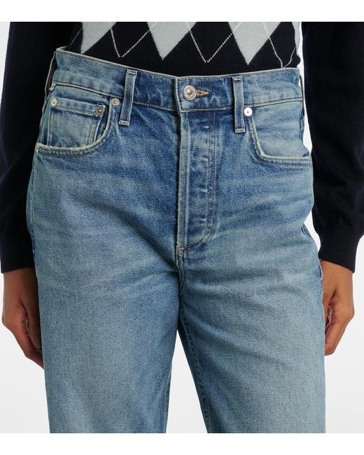 Citizens of Humanity Blue Blaine High-Rise Straight Jeans