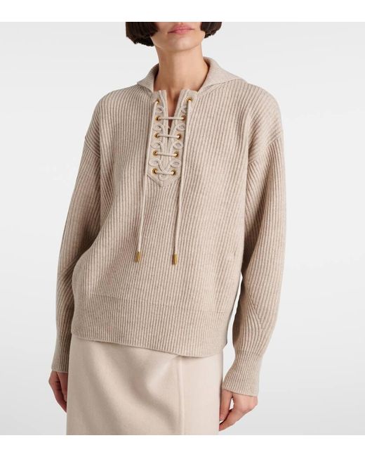Jersey Con Capucha Eccelso De Cachemir Y Lana Max Mara de color Natural