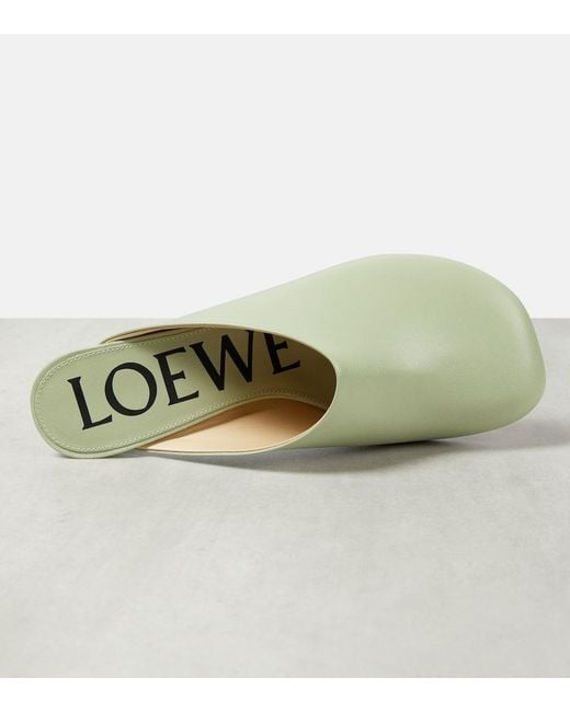 Loewe Green Mules Toy aus Leder
