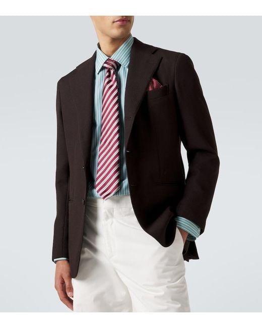 Charvet Purple Striped Silk Jacquard Tie for men