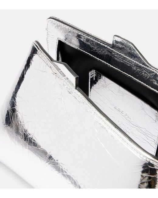 The Attico White 8.30 Pm Oversized Leather Clutch
