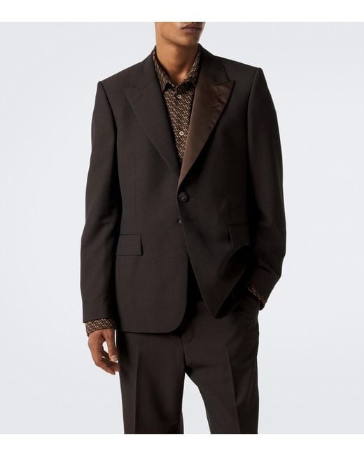 Wales Bonner Black Atto Satin-Trimmed Virgin Wool Blazer for men