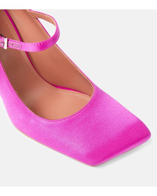 Sandales Charlotte 95 en satin AMINA MUADDI en coloris Pink