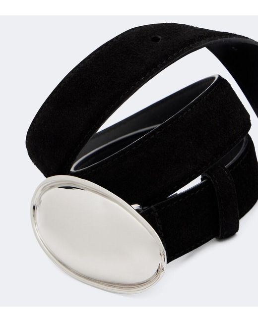 Altuzarra Black Oval Plaque Suede Belt