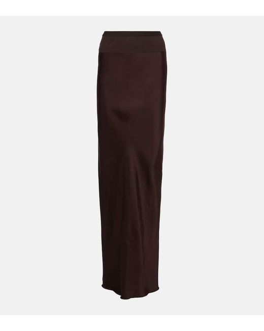 Rick Owens Brown Maxirock Aus Satin