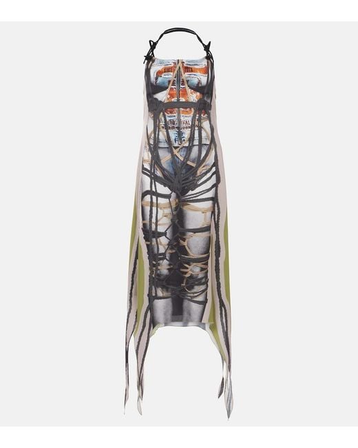 Y. Project Multicolor Bondage Printed Midi Dress