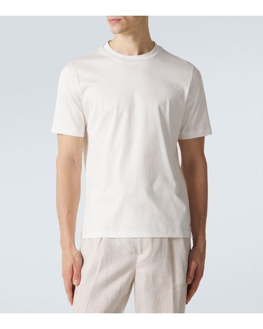 Brunello Cucinelli White Cotton Jersey T-Shirt for men