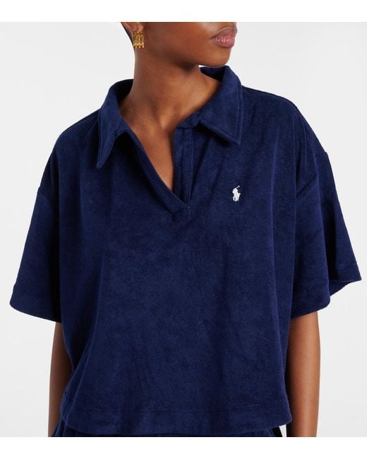 Polo Ralph Lauren Blue Set Of Cotton Polo Shirt And Bermuda Shorts