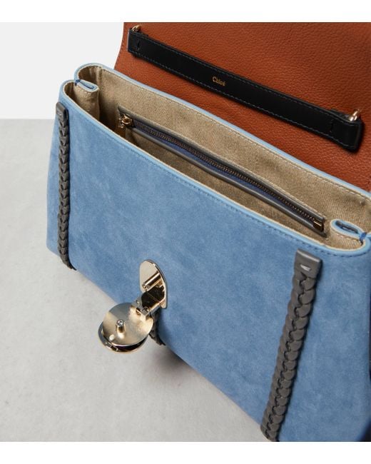 Chloé Blue Penelope Medium Suede Shoulder Bag